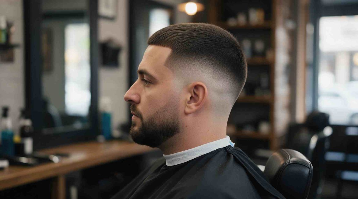 Corte degradado hombre con acabado fade moderno